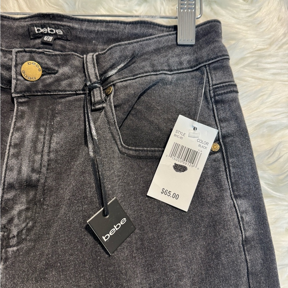bebe Women’s Charcoal Black Flare Jeans - Picture 5 of 7